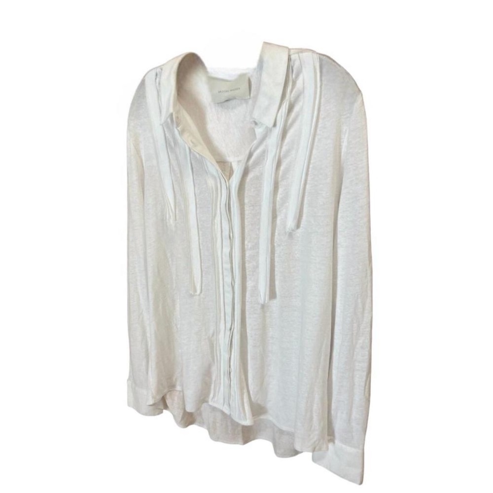 Brochu Walker Salt White Button-Up Blouse - Sandres